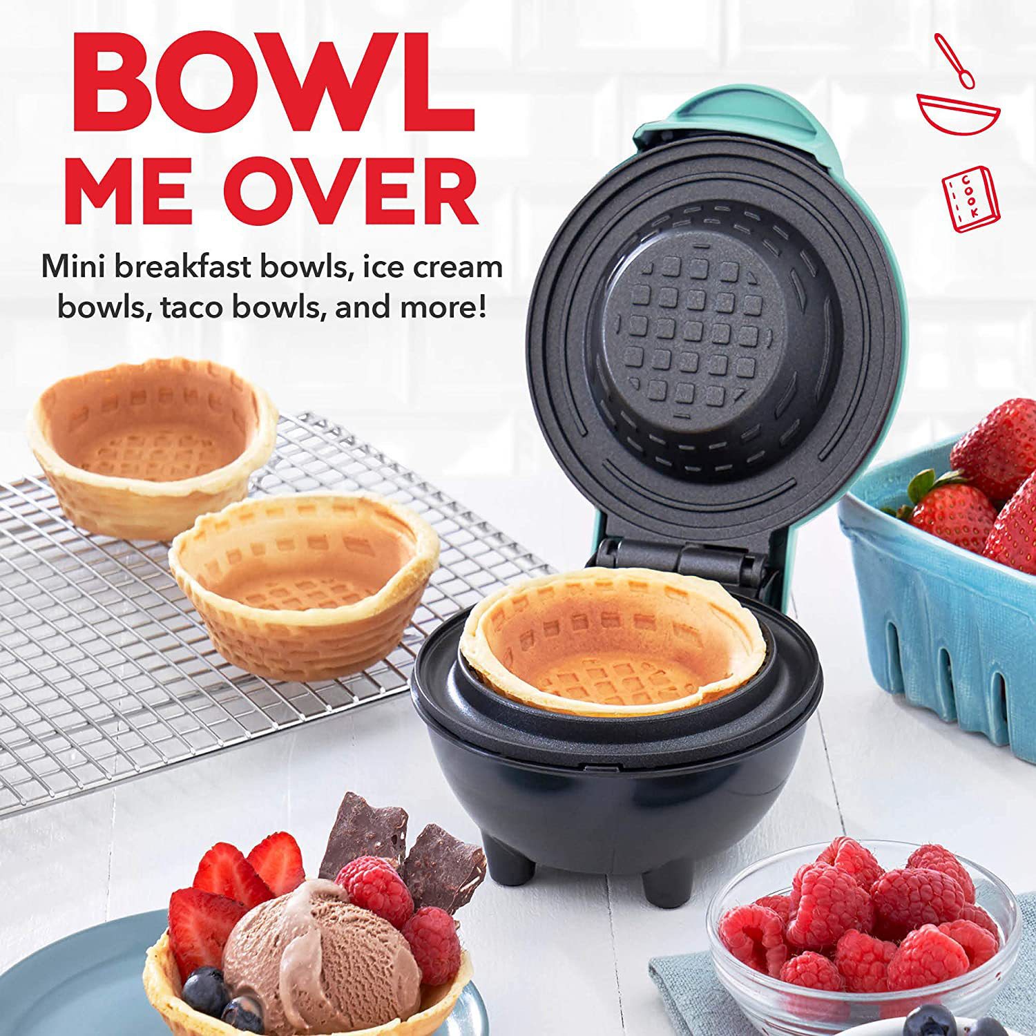 Mini Waffle Bowl Maker Electri - Mini Waffle Maker Machine ulasan dan harga
