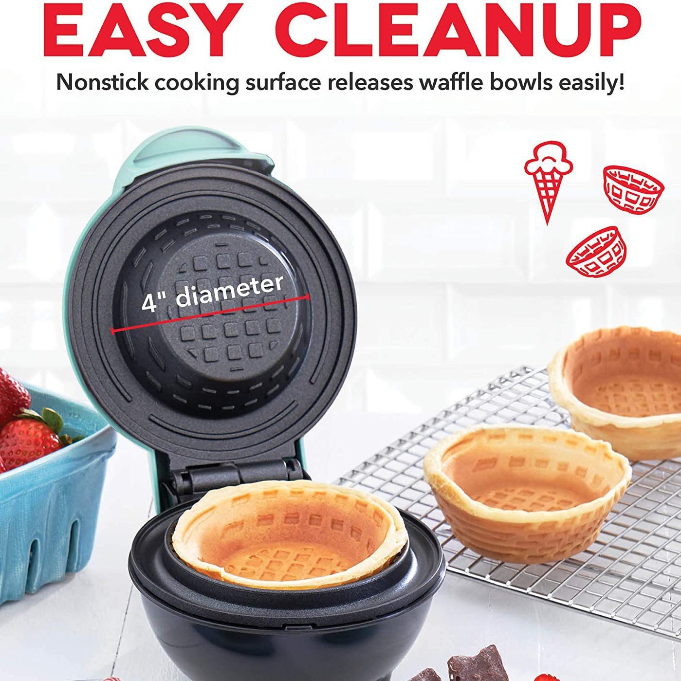Mini Waffle Bowl Maker Electri - Mini Waffle Maker Machine ulasan dan harga